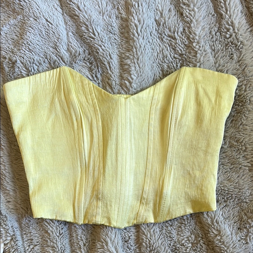 Yellow Strapless Women's Top